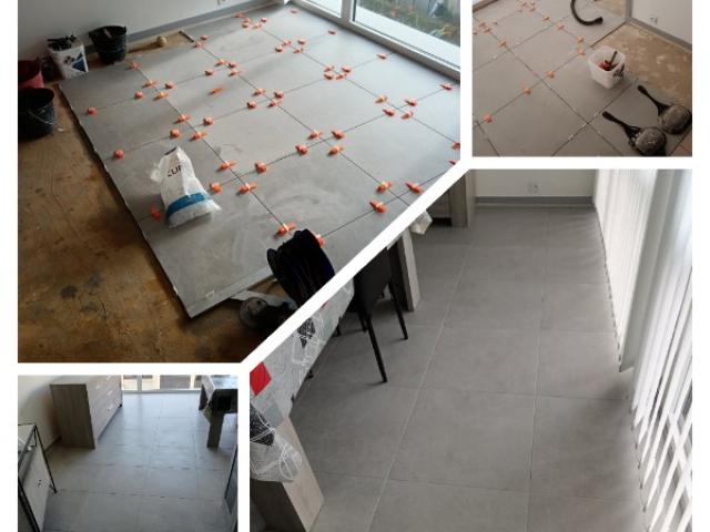 Retrait de parquet pour pose de carrelage 60X60 cm dans salle à manger