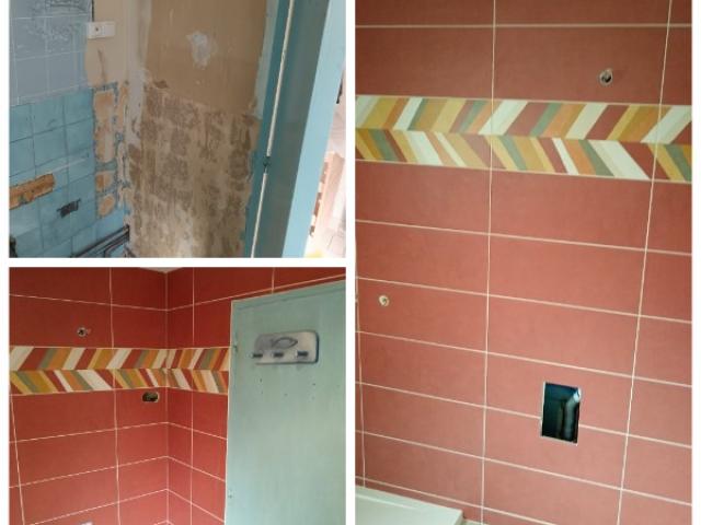revêtement de sol intégrale d'une maison, en carrelage 60X60 sur ancien carrelage